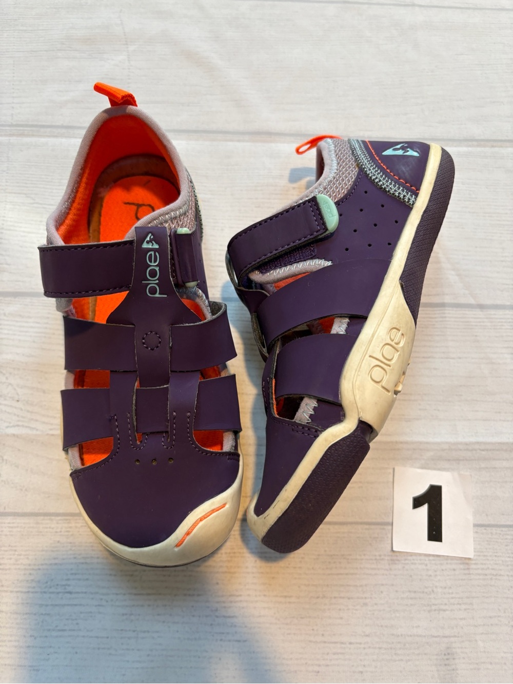 Plae Sam Purple and Orange Closed-Toe Sport Sandals